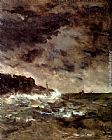 Alfred Stevens Canvas Paintings - A Stormy Night